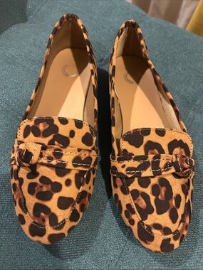 Leopard Print Women's Loafers - Brown
